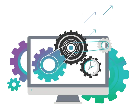 Gears and screen icon