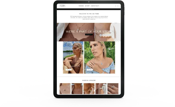 Client website on a tablet